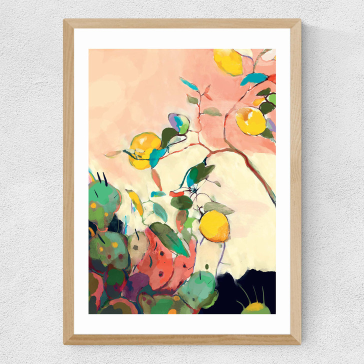 Citrus And Cacti Medium Oak Frame Citrus And Cacti Medium Oak Frame