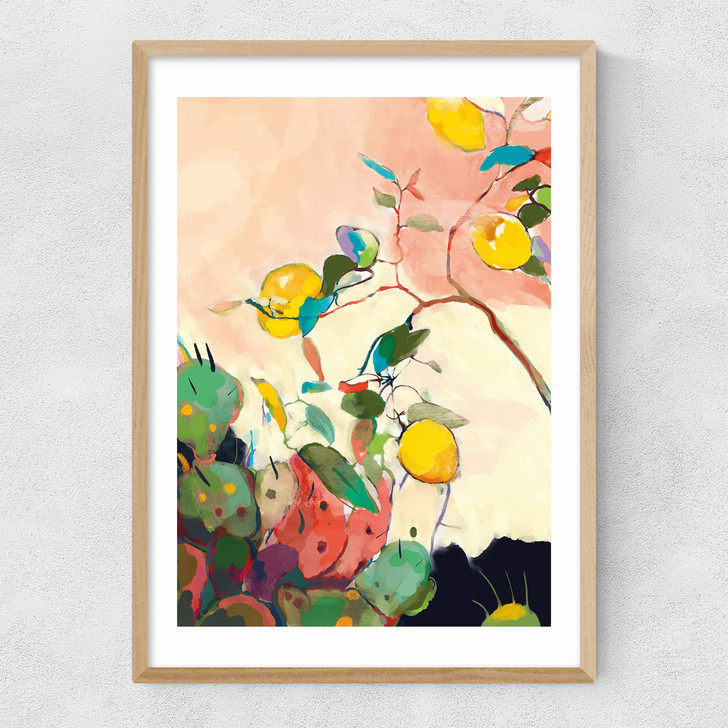 Citrus And Cacti Narrow Oak Frame