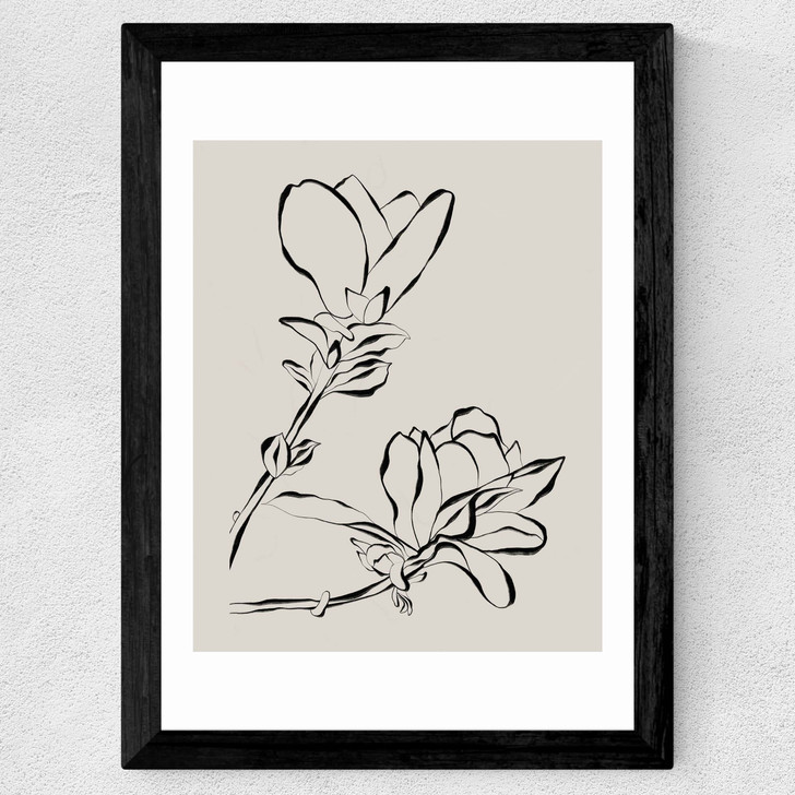 Magnolia Bloom Wide Black Frame Magnolia Bloom Wide Black Frame