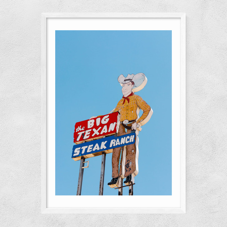 Big Texan Narrow White Frame Big Texan Narrow White Frame