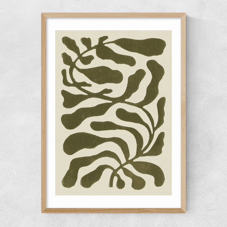 One Hundred Leaved Plant Green Narrow Oak Frame One Hundred Leaved Plant Green Narrow Oak Frame