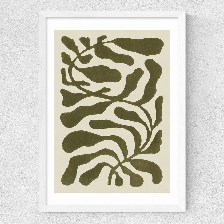 One Hundred Leaved Plant Green Medium White Frame One Hundred Leaved Plant Green Medium White Frame