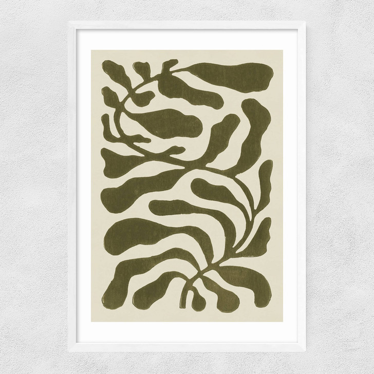 One Hundred Leaved Plant Green Narrow White Frame