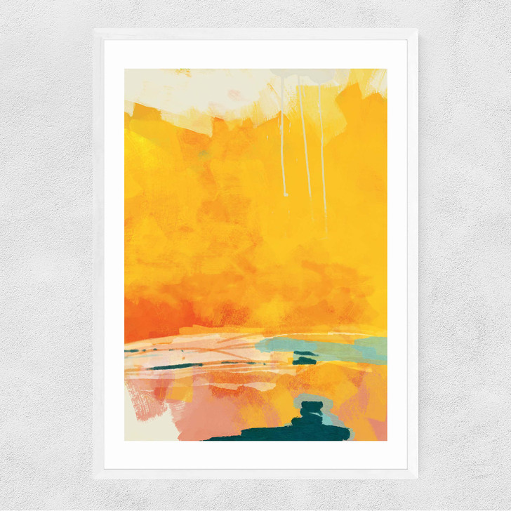 Paysage Jaune Narrow White Frame Paysage Jaune Narrow White Frame