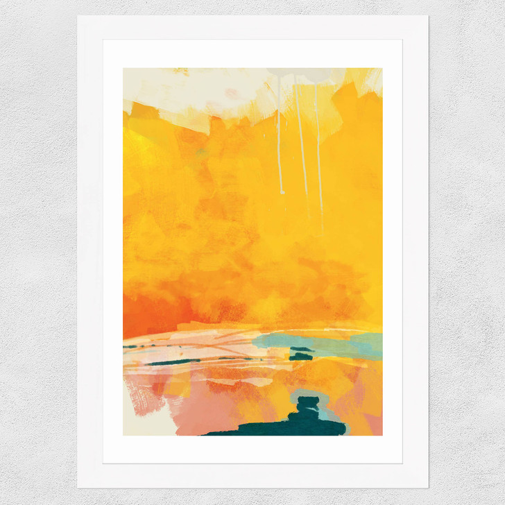 Paysage Jaune Wide White Frame Paysage Jaune Wide White Frame