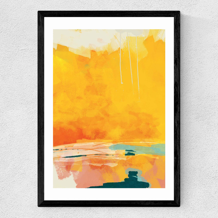 Paysage Jaune Medium Black Frame