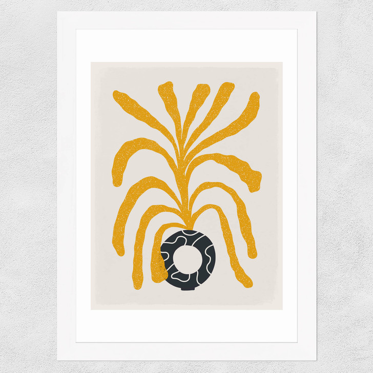 Modern Vase V Wide White Frame Modern Vase V Wide White Frame