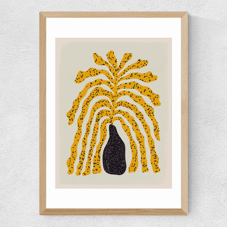 Modern Vase III Medium Oak Frame