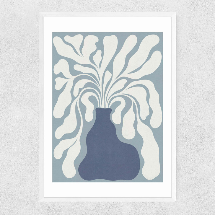 Modern Plant IV Narrow White Frame