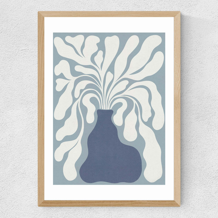 Modern Plant IV Medium Oak Frame