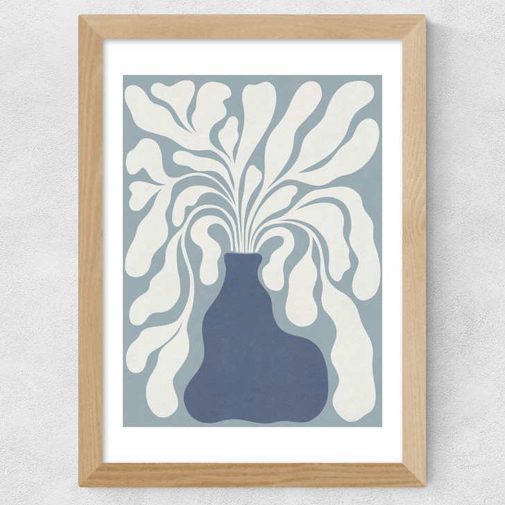 Modern Plant IV Wide Oak Frame