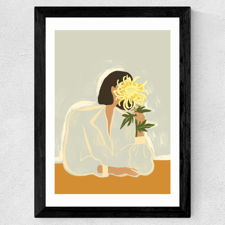 The Chrysanthemum by Arty Guava Wide Black Frame The Chrysanthemum by Arty Guava Wide Black Frame