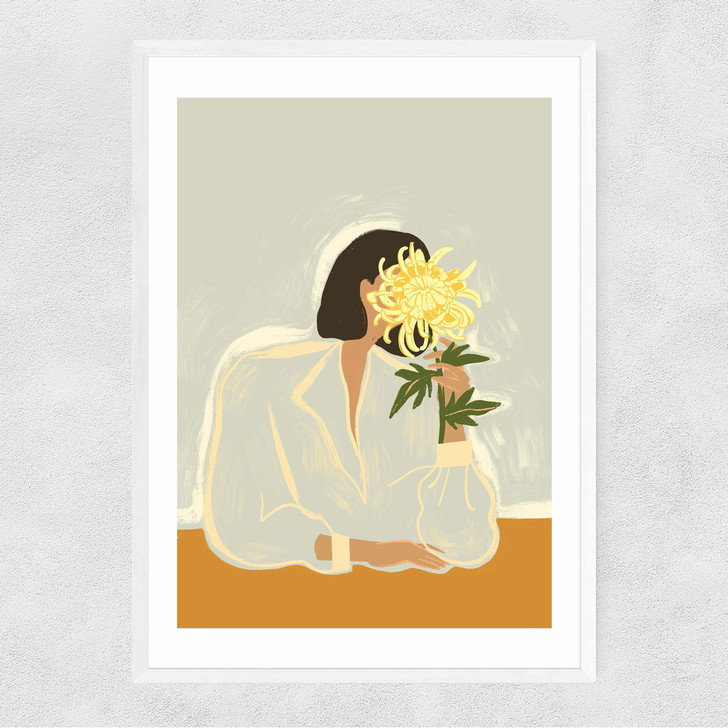 The Chrysanthemum by Arty Guava Narrow White Frame The Chrysanthemum by Arty Guava Narrow White Frame