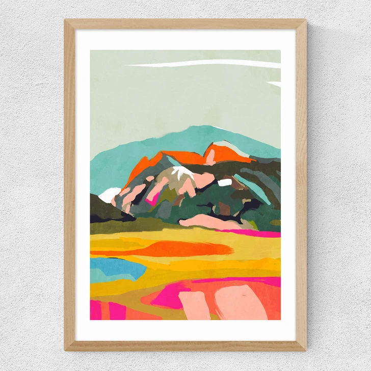 Wanderlust Abstract Medium Oak Frame
