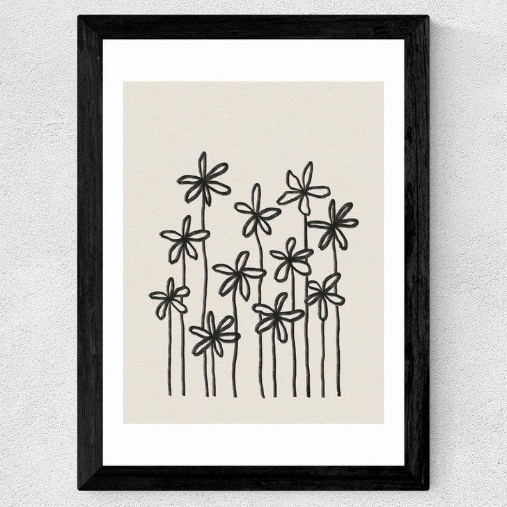 A Field Of Flowers Wide Black Frame A Field Of Flowers Wide Black Frame