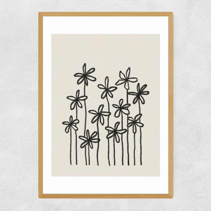 A Field Of Flowers Narrow Oak Frame A Field Of Flowers Narrow Oak Frame