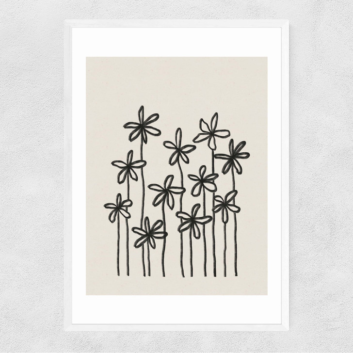 A Field Of Flowers Narrow White Frame A Field Of Flowers Narrow White Frame