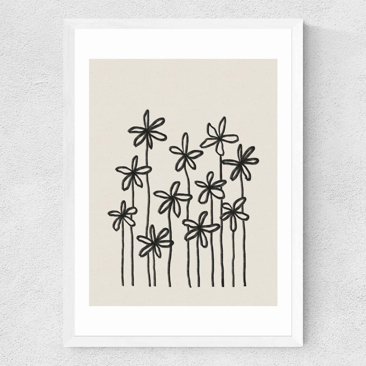 A Field Of Flowers Medium White Frame A Field Of Flowers Medium White Frame