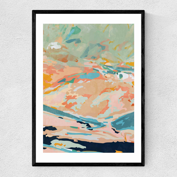 Landscape In Pastel Narrow Black Frame Landscape In Pastel Narrow Black Frame