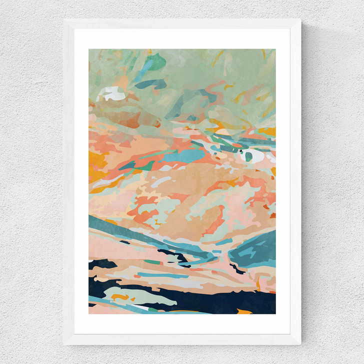 Landscape In Pastel Medium White Frame Landscape In Pastel Medium White Frame