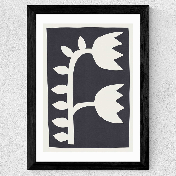 Black Tulips II Wide Black Frame