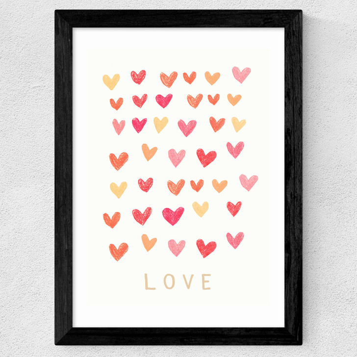 Love Heart Wide Black Frame Love Heart Wide Black Frame