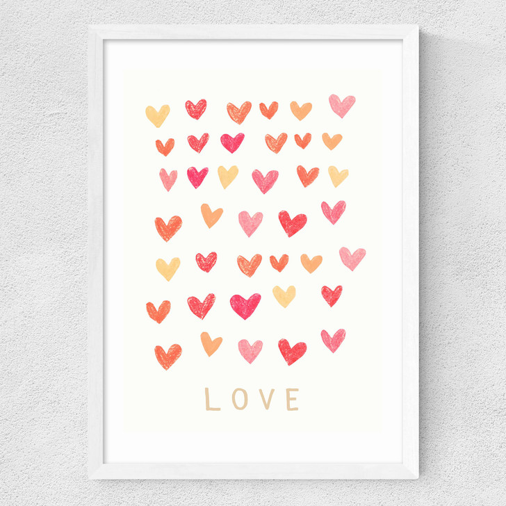 Love Heart Medium White Frame Love Heart Medium White Frame