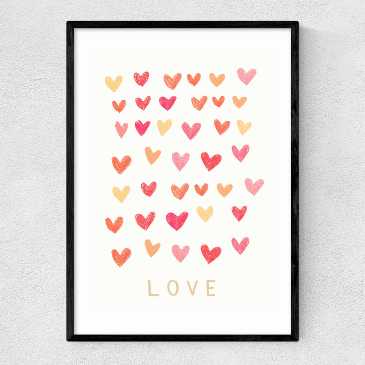 Love Heart Narrow Black Frame