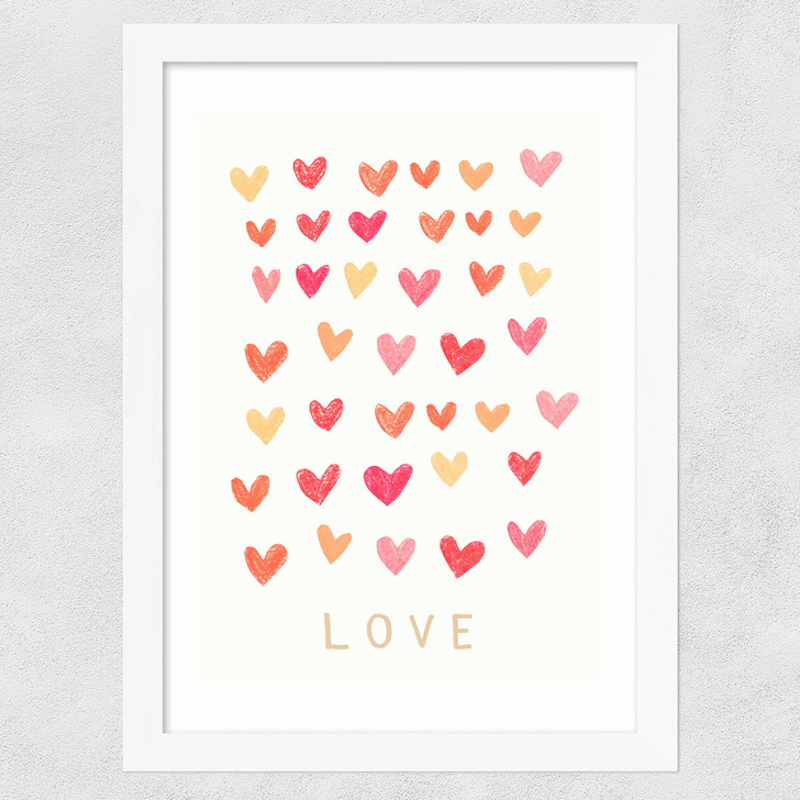 Love Heart Wide White Frame
