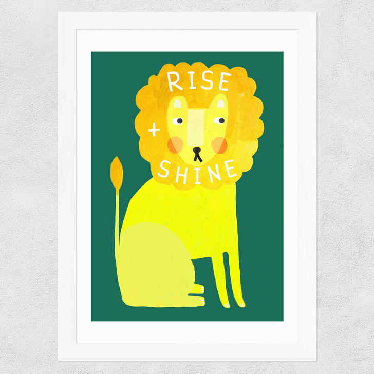 Rise and Shine Lion Wide White Frame Rise and Shine Lion Wide White Frame