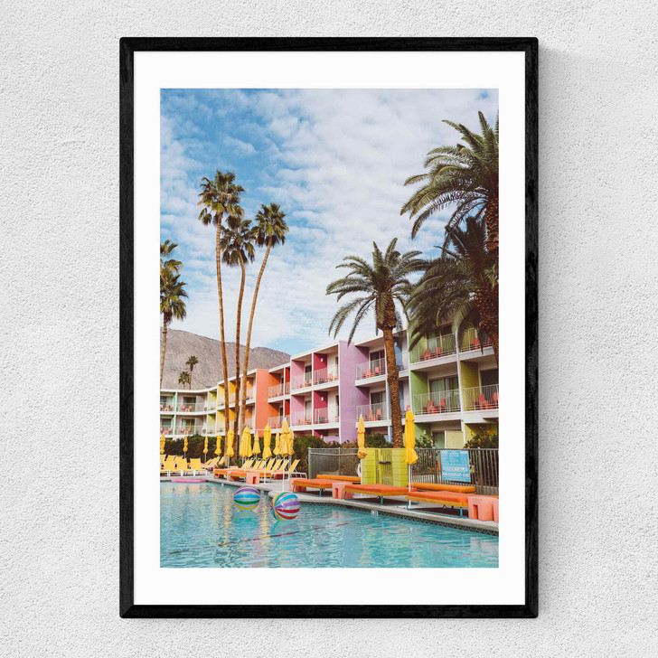 Palm Springs Pool Day II Narrow Black Frame Palm Springs Pool Day II Narrow Black Frame