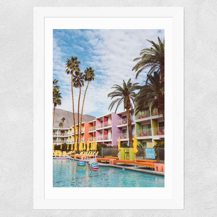 Palm Springs Pool Day II Wide White Frame Palm Springs Pool Day II Wide White Frame
