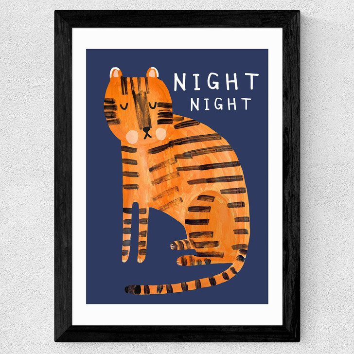 Night Night Tiger Wide Black Frame Night Night Tiger Wide Black Frame