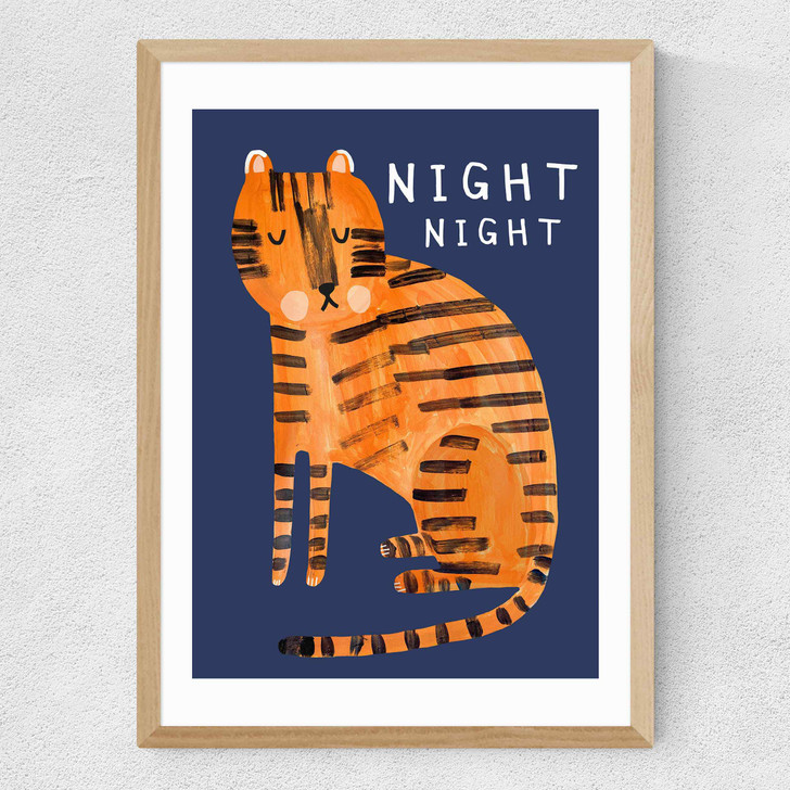 Night Night Tiger Medium Oak Frame Night Night Tiger Medium Oak Frame