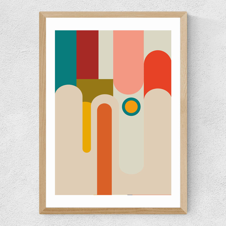 Mid Century Art Deco Medium Oak Frame