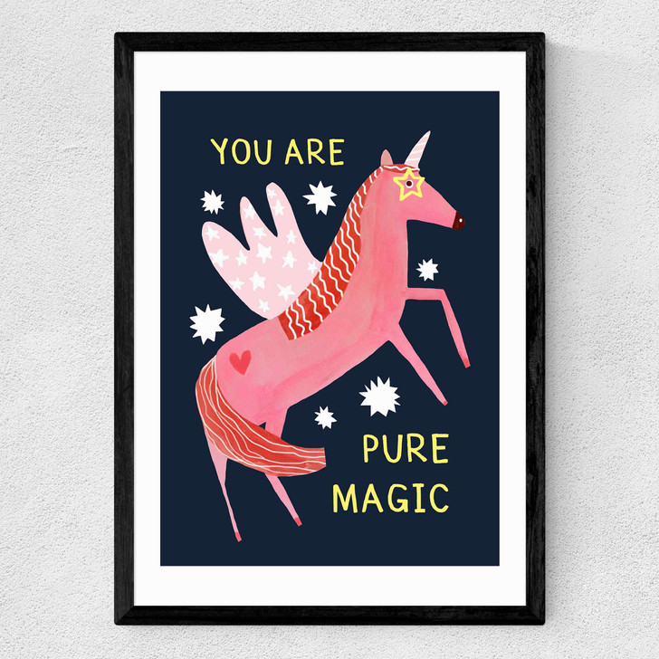 Magic Unicorn Medium Black Frame