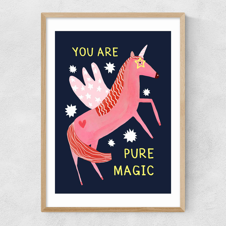 Magic Unicorn Narrow Oak Frame