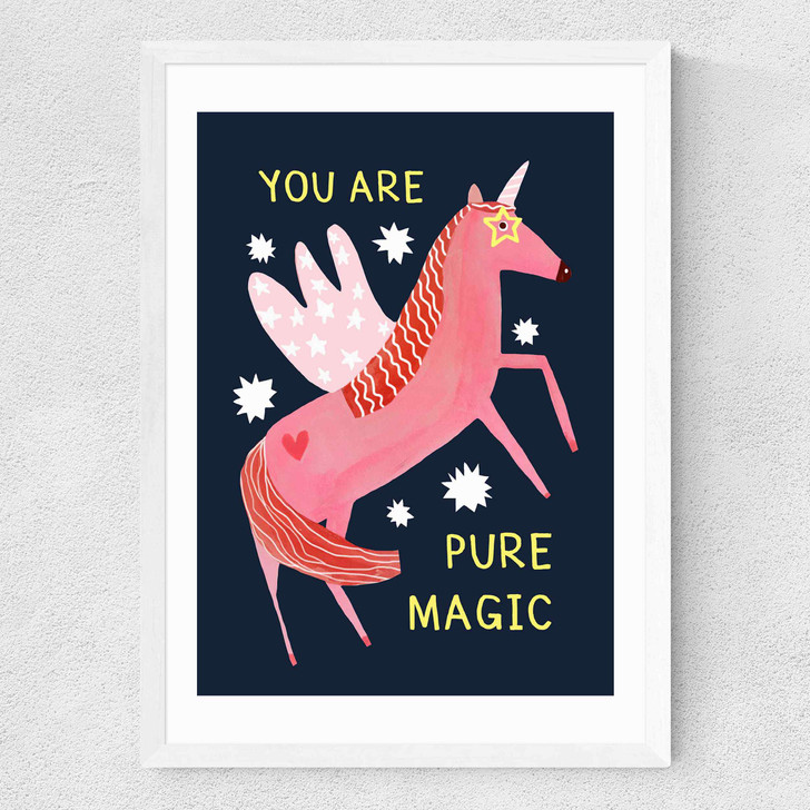 Magic Unicorn Medium White Frame
