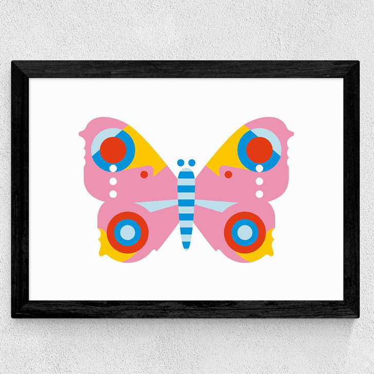 Pink Butterfly LS Wide Black Frame
