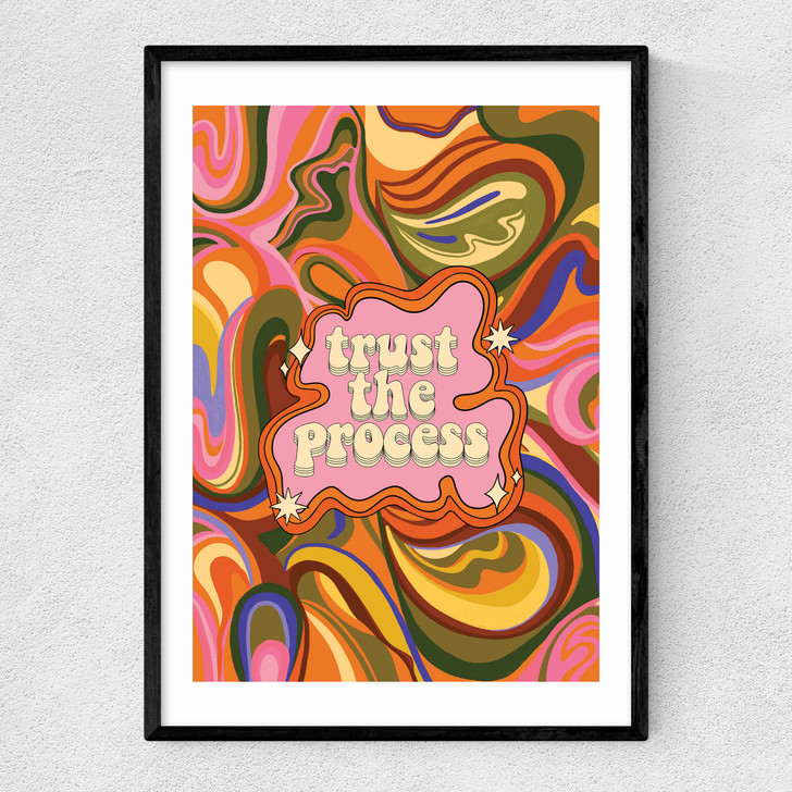 Trust The Process by Illustrated by Charlie Narrow Black Frame Trust The Process by Illustrated by Charlie Narrow Black Frame