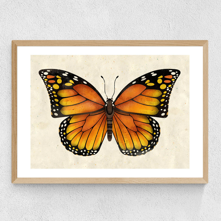 Butterfly by Dieter Braun Medium Oak Frame