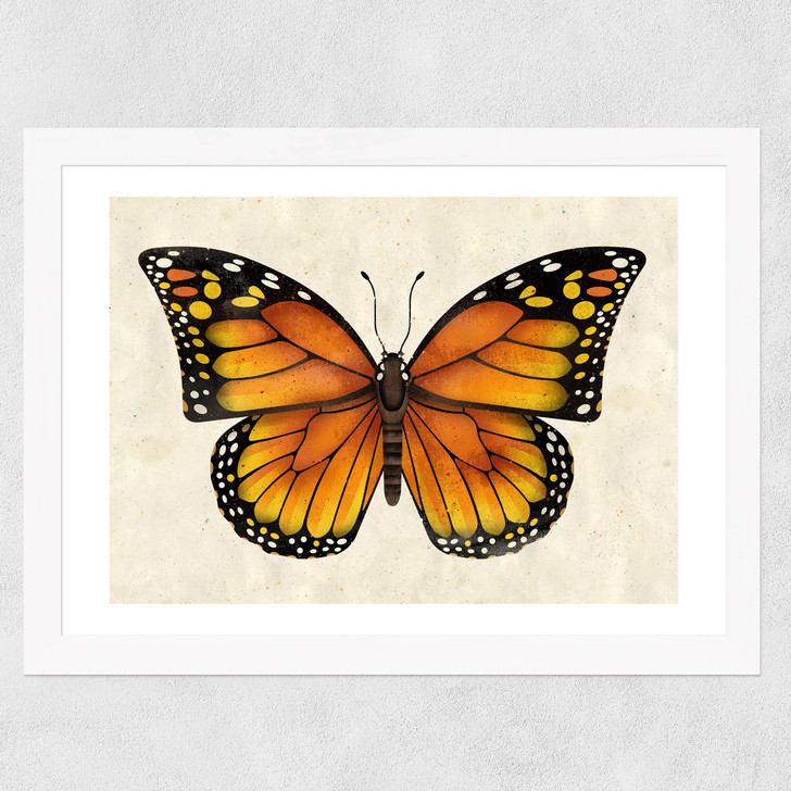 Butterfly by Dieter Braun Wide White Frame
