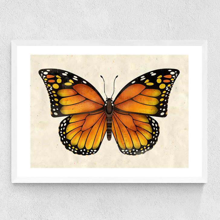 Butterfly by Dieter Braun Medium White Frame