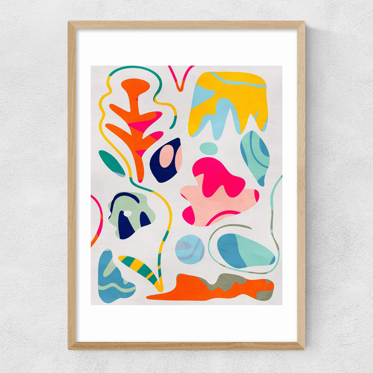Pastel Minimal Matisse Narrow Oak Frame