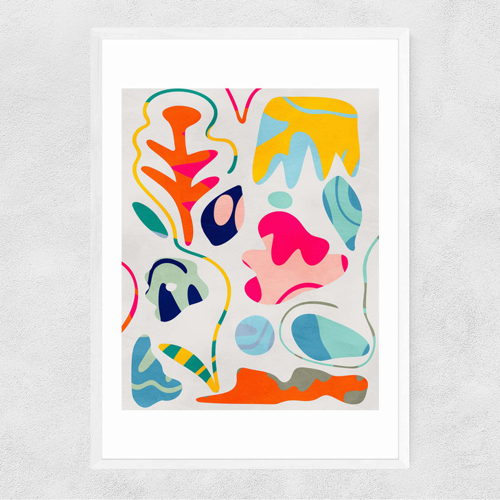 Pastel Minimal Matisse Narrow White Frame