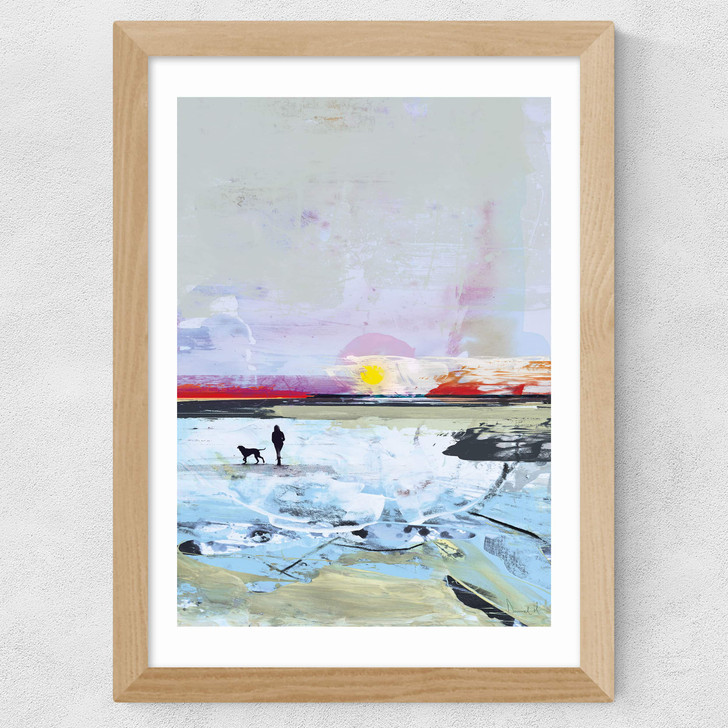 Beach Walk Wide Oak Frame