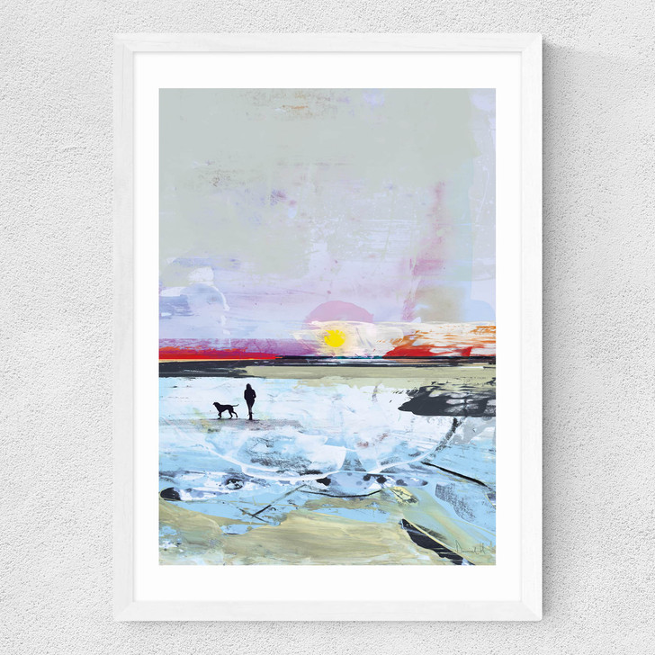 Beach Walk Medium White Frame