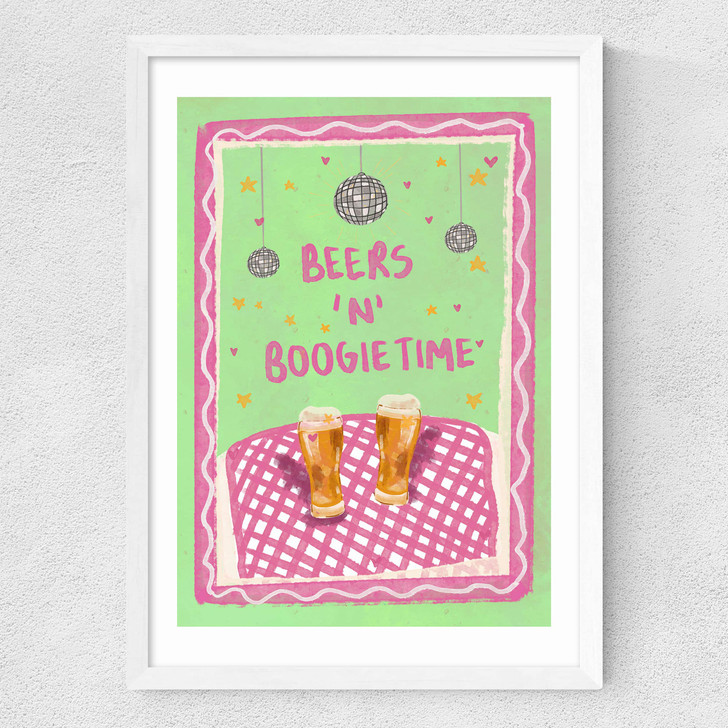 Beers N Boogie Medium White Frame