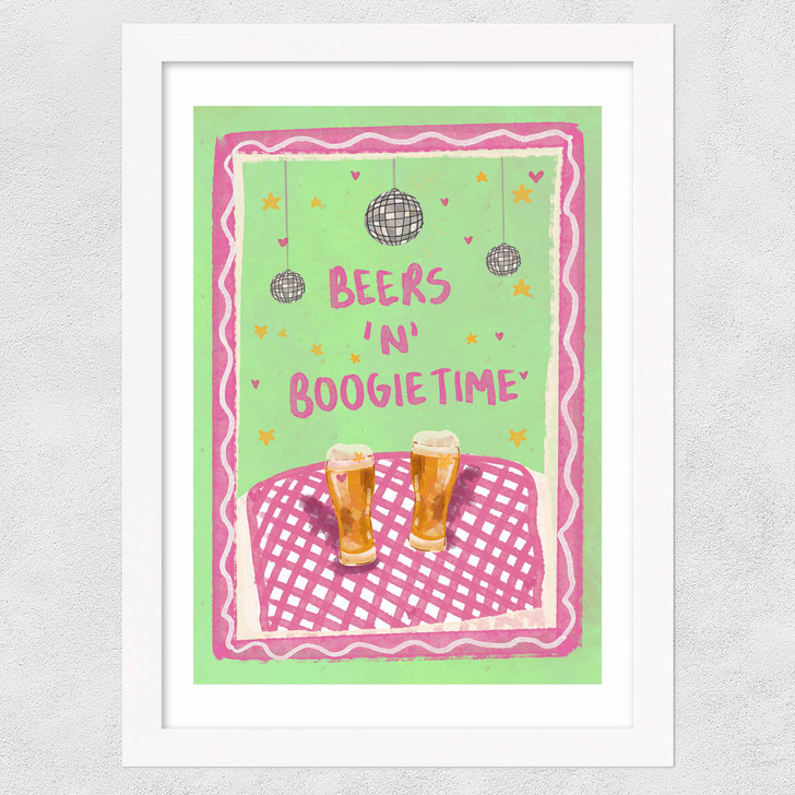 Beers N Boogie Wide White Frame