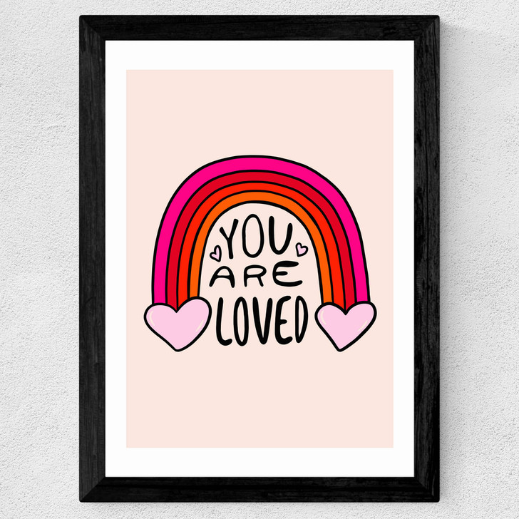 You Are Loved by Doodle by Meg Wide Black Frame You Are Loved by Doodle by Meg Wide Black Frame